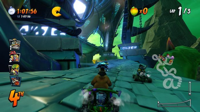 Litera R jest na wyskoczni za posągami - Tryb CTR Challenge - Crash Nitro Cart w Crash Team Racing Nitro Fueled - Crash Team Racing Nitro-Fueled - poradnik do gry