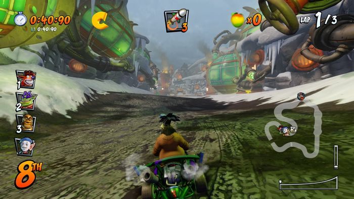 Ostatnia litera jest w skrócie, zalecane jest użycie dopalacza i wskoczenie na platformę - Tryb CTR Challenge - Crash Nitro Cart w Crash Team Racing Nitro Fueled - Crash Team Racing Nitro-Fueled - poradnik do gry