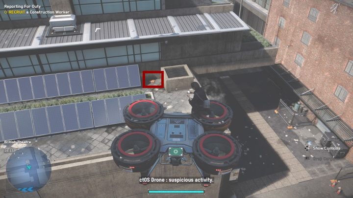 Część reflektora skutera znajduje się w kontenerze w centralnej części obiektu - Watch Dogs Legion: Relikty - mapa Lambeth, lokacje - Watch Dogs Legion - poradnik do gry
