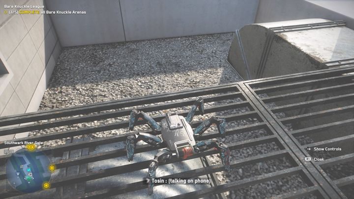 Punkty technologii znajdują się na zewnątrz kompleksu, obok terminala otwierającego bramy - Watch Dogs Legion: Punkty technologii - mapa Southwark, lokacje - Watch Dogs Legion - poradnik do gry