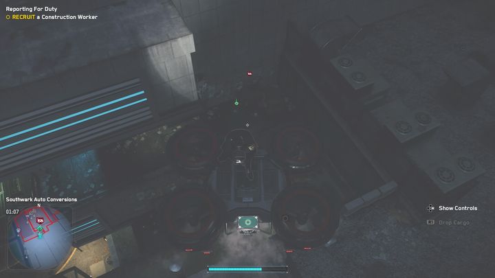 Punkty technologii znajdują się na dachu wiaty przylegającej do budynku - Watch Dogs Legion: Punkty technologii - mapa Southwark, lokacje - Watch Dogs Legion - poradnik do gry