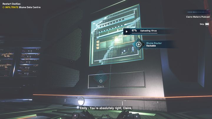 Po zakończeniu wgrywania wirusa, udaj się w górę, skacząc po kolejnych stopniach - Watch Dogs Legion: DedSec z popiołów - solucja, opis przejścia - Watch Dogs Legion - poradnik do gry