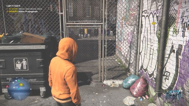 Udaj się do miejsca widocznego na zdjęciu - Watch Dogs Legion: Iskra krzesząca ogień - solucja, opis przejścia - Watch Dogs Legion - poradnik do gry
