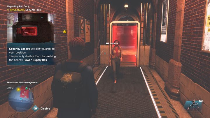 Po lewej stronie znajduje się terminal, podejdź do niego, wcześniej wyłączając lasery bezpieczeństwa - Watch Dogs Legion: Gotowość do służby - solucja, opis przejścia - Watch Dogs Legion - poradnik do gry