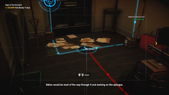 Okaże się, że wnętrze budynku, do którego się dostałeś za pomocą kamer, jest uzbrojone w materiały wybuchowe - Watch Dogs Legion: Luka w pancerzu - solucja, opis przejścia - Watch Dogs Legion - poradnik do gry