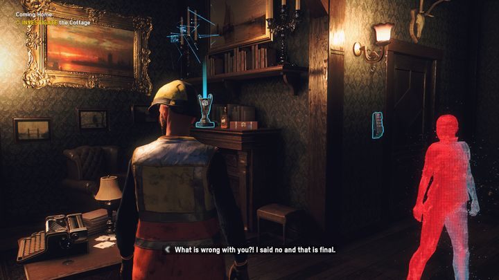 Pomieszczenie te jest pełne przeróżnych rekonstrukcji, które opowiedzą ci, co stało się w tym domu - Watch Dogs Legion: Powrót do domu - solucja, opis przejścia - Watch Dogs Legion - poradnik do gry