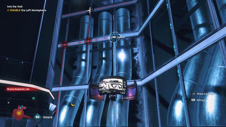 Następnie zajmij się przełącznikiem po prawej stronie na górze - Watch Dogs Legion: Skok w pustkę - solucja, opis przejścia - Watch Dogs Legion - poradnik do gry