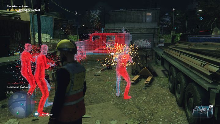 Następnie podejdź do znacznika i wykonaj rekonstrukcję AR - Watch Dogs Legion: Demaskator - solucja, opis przejścia - Watch Dogs Legion - poradnik do gry