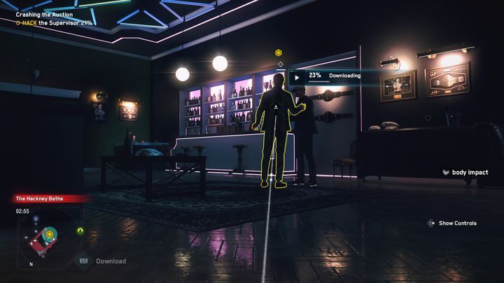 Gdy wrócisz, w pomieszczeniu znajdzie się jeden przeciwnik, pokonaj go, następnie skorzystaj ze swojego pająkobota i udaj się na górę - Watch Dogs Legion: Nieproszeni aukcjonerzy - solucja, opis przejścia - Watch Dogs Legion - poradnik do gry