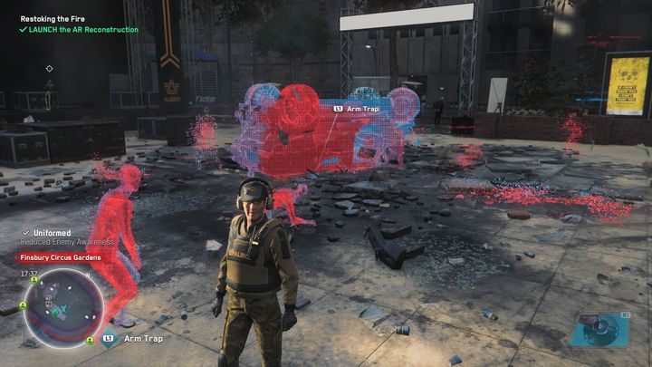 Na rekonstrukcji zobaczysz, co stało się wcześniej w tym miejscu - Watch Dogs Legion: Oliwa do ognia - solucja, opis przejścia - Watch Dogs Legion - poradnik do gry