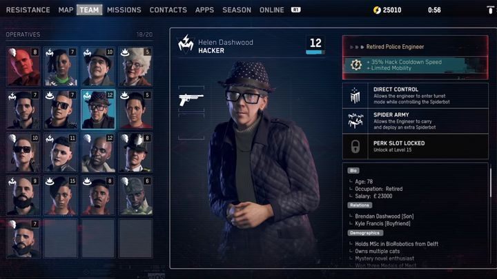 Lista zrekrutowanych postaci. - Watch Dogs Legion: Werbowanie NPC - jak to zrobić? - Watch Dogs Legion - poradnik do gry