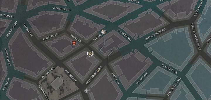 Twoim celem jest dom Virgini Cooper, zlokalizowany w Porcie odkupienia (Salvation Harbor), w pobliżu centrum - Wieczny odpoczynek | Sprawy poboczne w The Sinking City - The Sinking City - poradnik do gry