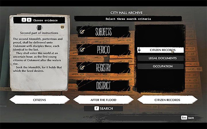 Z monolitem tym powiązany jest ślad druga część instrukcji (Second Part of Instructions), który zdobyłeś w kościele św - Ku głębinom (Into the Depths) | Solucja The Sinking City - The Sinking City - poradnik do gry