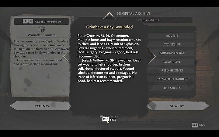 Jeśli wybrałeś dobre kryteria to zdobędziesz nowy dowód w sprawie - mogą to np - Jak korzystać z archiwów w The Sinking City? - The Sinking City - poradnik do gry