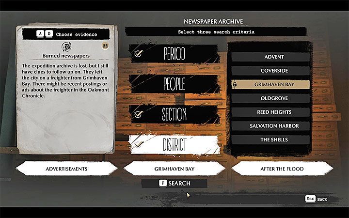 Przejdź do archiwum w budynku lokalnej gazety i wejdź w interakcję z nim - Zagubieni na morzu (Lost At Sea) | Solucja The Sinking City - The Sinking City - poradnik do gry