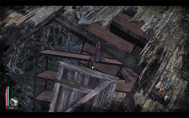 Zanim opuścisz kryjówkę przemytników dobrze byłoby ją zbadać dla dodatkowego XP i lootu - Ojcowie i synowie (Fathers and Sons) | Solucja The Sinking City - The Sinking City - poradnik do gry