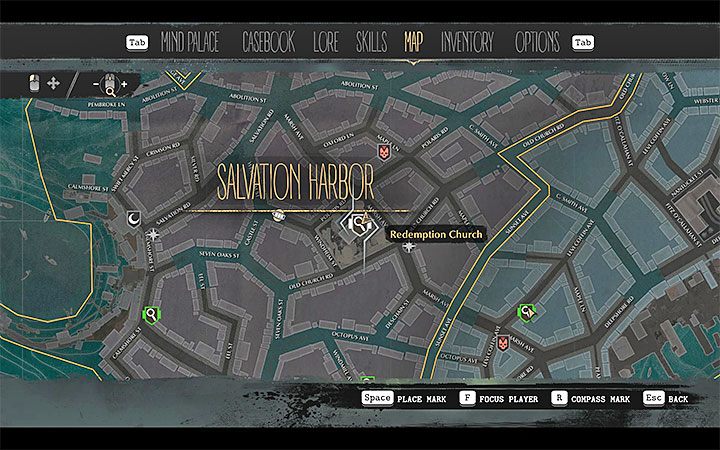 W odnalezionym dokumencie są wskazówki odnośnie lokalizacji Kościoła Zbawienia (Redemption Church) - Ojcowie i synowie (Fathers and Sons) | Solucja The Sinking City - The Sinking City - poradnik do gry