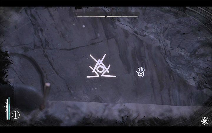 Eksplorację głębin rozpoczynasz przed wielkim głazem z wymalowanym świecącym napisem - Ojcowie i synowie (Fathers and Sons) | Solucja The Sinking City - The Sinking City - poradnik do gry