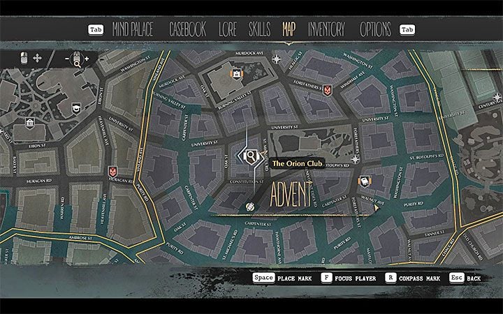 W celu zbadania Klubu Orion wyrusz do dzielnicy Adwent (Advent) - Na łeb, na szyję (Nosedive) | Solucja The Sinking City - The Sinking City - poradnik do gry