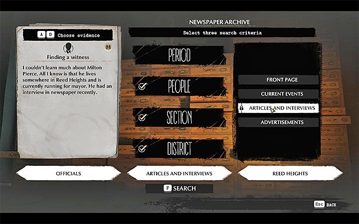 Udaj się do siedziby Kroniki Oakmonckiej (The Oakmont Chronicle) celem skorzystania z jej archiwum - W obronie własnej (Self-Defense) | Solucja The Sinking City - The Sinking City - poradnik do gry