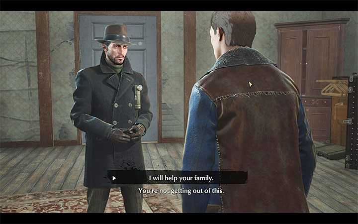 W początkowej części rozmowy z Glennem Byersem wybieraj po prostu dostępne opcje dialogowe - W obronie własnej (Self-Defense) | Solucja The Sinking City - The Sinking City - poradnik do gry