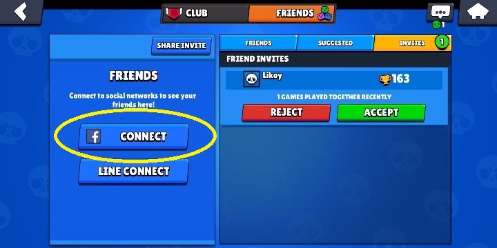 Jeśli chcesz dodać kogoś, kogo masz na Facebooku wystarczy, że połączysz grę ze swoim kontem - Jak dodać kogoś do znajomych w Brawl Stars? - Brawl Stars - poradnik do gry