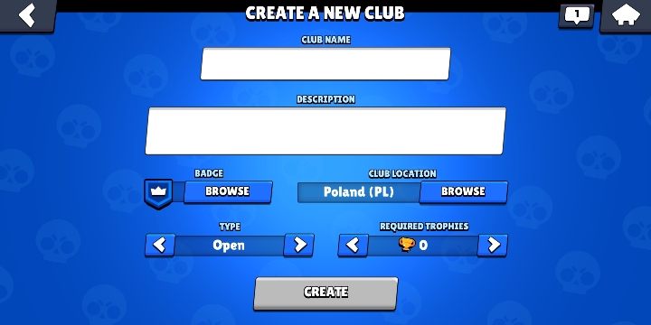 Jeśli chcesz stworzyć własny klub, musisz nadać mu nazwę, ustalić opis, lokację, typ oraz rangę członków - Gra drużynowa i kluby w Brawl Stars - Brawl Stars - poradnik do gry