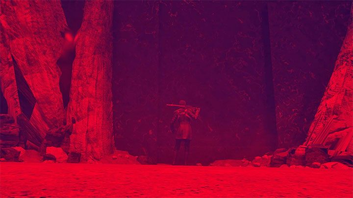 Wkrocz do wielkiej pieczary i zbliż się do widocznej w oddali postaci - Control Foundation: Piramida - solucja, opis przejścia - Control - poradnik do gry