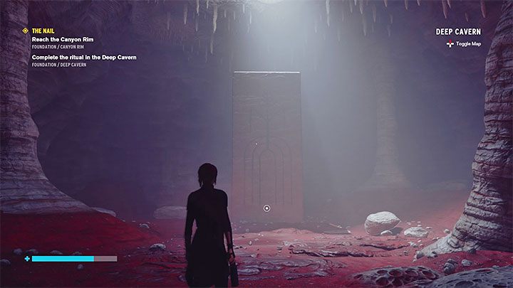 Po wygranej bitwie dotrzyj do północnej części pieczary i użyj serwobroni na nowych kryształach blokujących przejście - Control Foundation: Gwóźdź - Obrzeża kanionu i Obszar badań gamma - solucja - Control - poradnik do gry