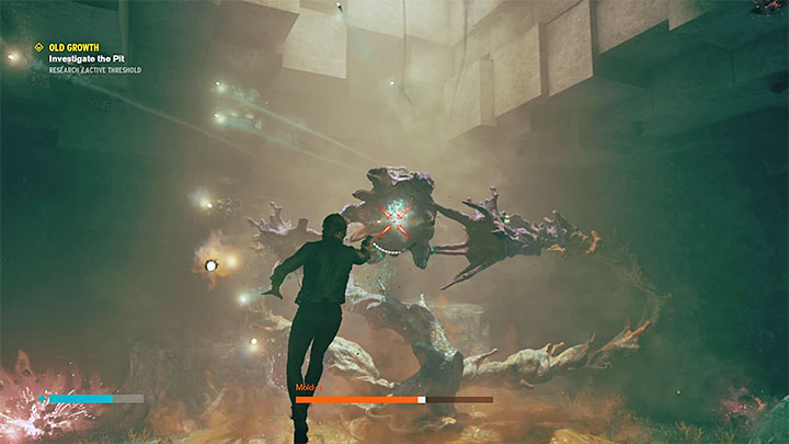 Drugi wariant to pozostawanie na górnych skalnych półkach połączone z lewitowaniem - Control: Pleśń-1 - boss, jak pokonać? - Control - poradnik do gry