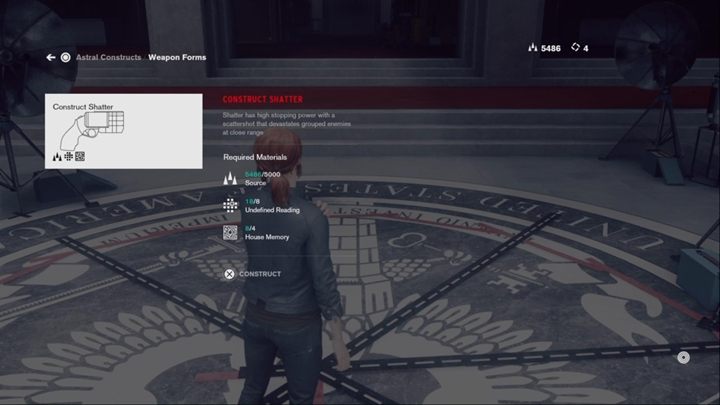 Otworzysz okno, w którym zobaczysz dostępne broni do utworzenia - Control: Bronie - jak odblokować i ulepszyć? - Control - poradnik do gry