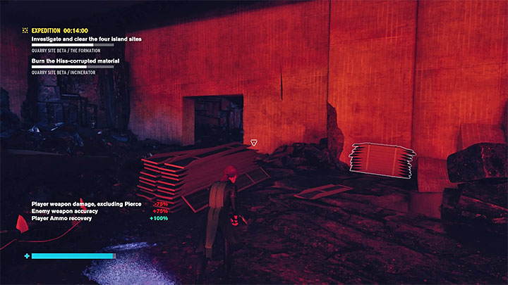 Jeżeli masz problem z odnalezieniem jednego ze skażonych bloków, to zbadaj pokazane na obrazku małe przejścia na prawo od pieca - Control: Ekspedycje - Control - poradnik do gry