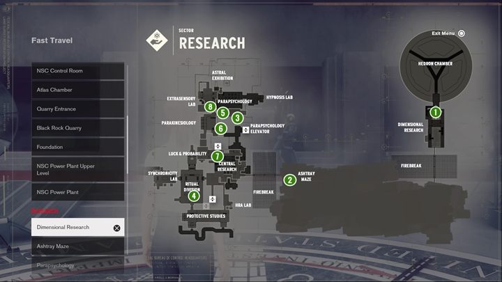 Sektor Badawczy ma 8 punktów kontrolnych - Control: Mapa Świata i punkty kontrolne - Control - poradnik do gry