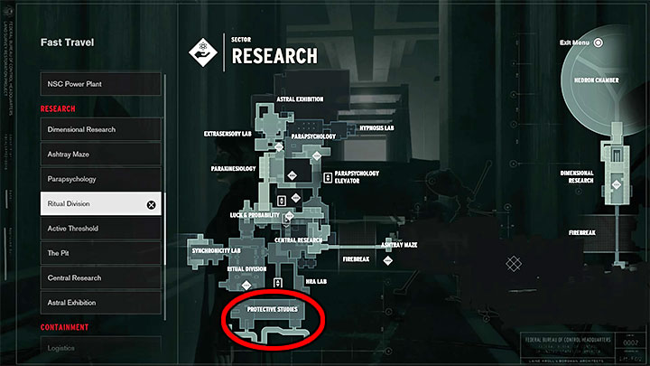 Obiekt mocy możesz znaleźć w lokacji Badania nad zabezpieczeniami (Protective Studies) znajdującej się w Sektorze badawczym (Research) - zaznaczyliśmy ją na dołączonym obrazku - Control: Uciekinierzy Langstona - solucja, opis przejścia - Control - poradnik do gry
