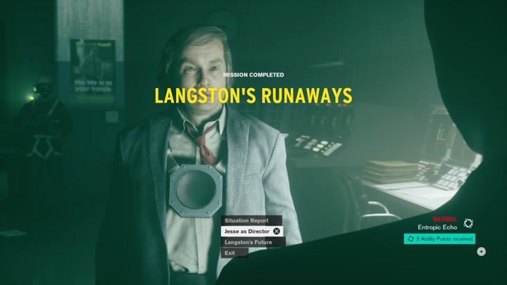 Po wszystkim zamelduj Langstonowi, a w końcu zakończysz to długie zadanie poboczne i otrzymasz trochę nagród, w tym 3 punkty umiejętności - Control: Uciekinierzy Langstona - solucja, opis przejścia - Control - poradnik do gry