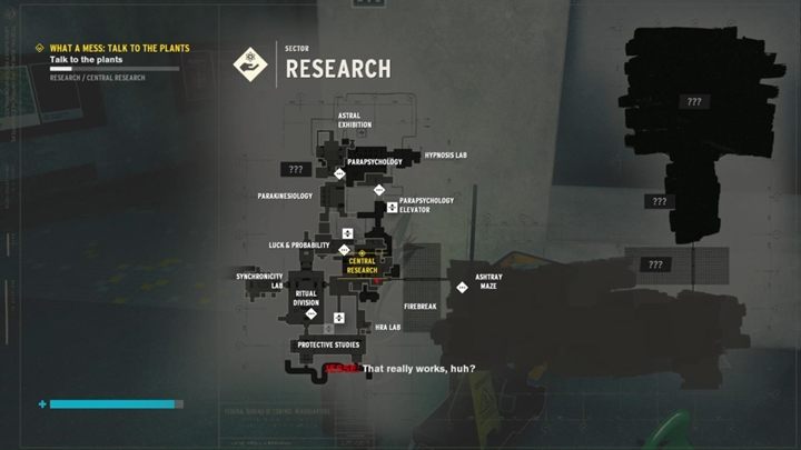 Pierwsza roślinka, na parterze blisko toalet. - Control: Co za syf, Pogadaj z roślinami - solucja, opis przejścia - Control - poradnik do gry