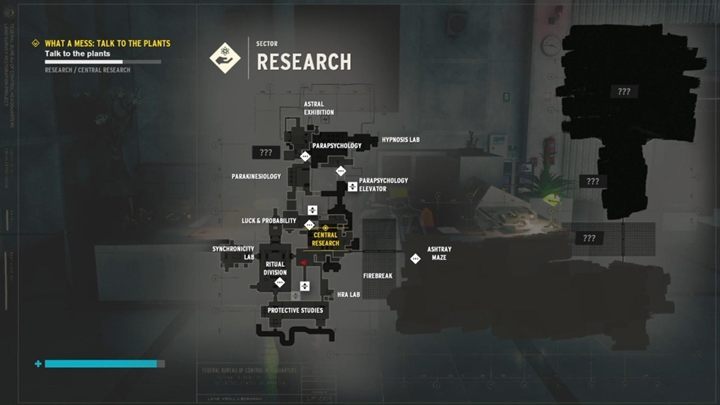 Piąty kwiatek jest obok zablokowanego przejścia prowadzącego go Działu Rytuałów. - Control: Co za syf, Pogadaj z roślinami - solucja, opis przejścia - Control - poradnik do gry