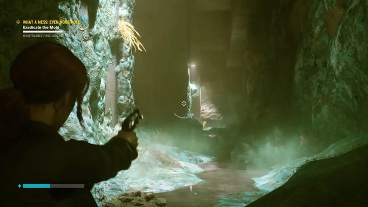 Kolejna pleśń jest dosłownie kawałek dalej, na kolejnej ścianie - Control: Co za syf, Jeszcze więcej pleśni - solucja, opis przejścia - Control - poradnik do gry