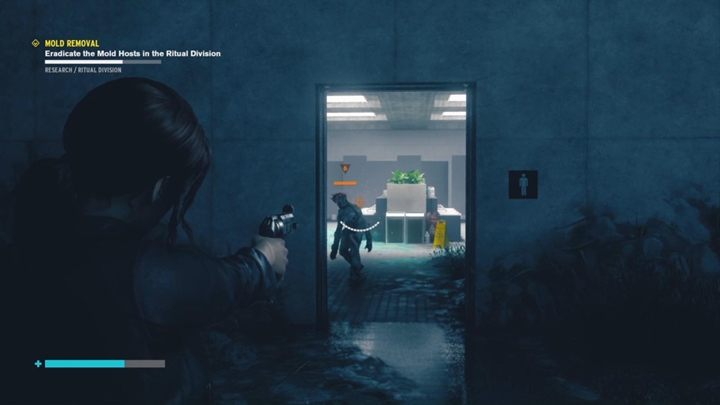 Trzeci cel jest w łazience, blisko sali Szczęście i Prawdopodobieństwo - Control: Usunięcie pleśni - solucja, opis przejścia - Control - poradnik do gry
