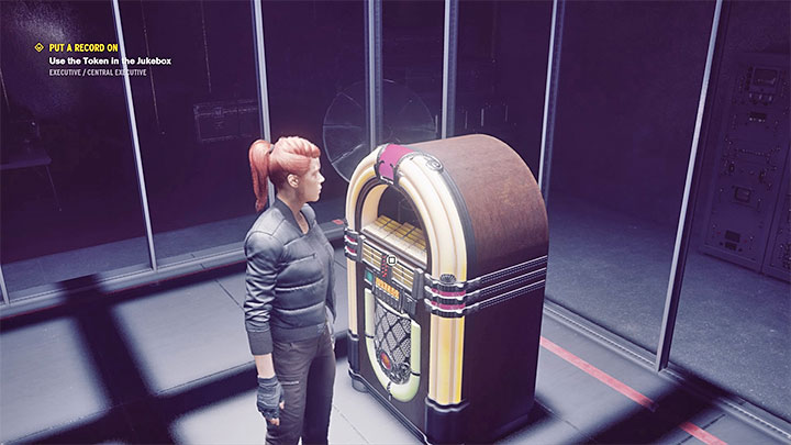 Musisz wejść w interakcję z szafą grającą i umieścić w niej znaleziony wcześniej żeton - Control: Nastaw płytę - solucja, opis przejścia - Control - poradnik do gry