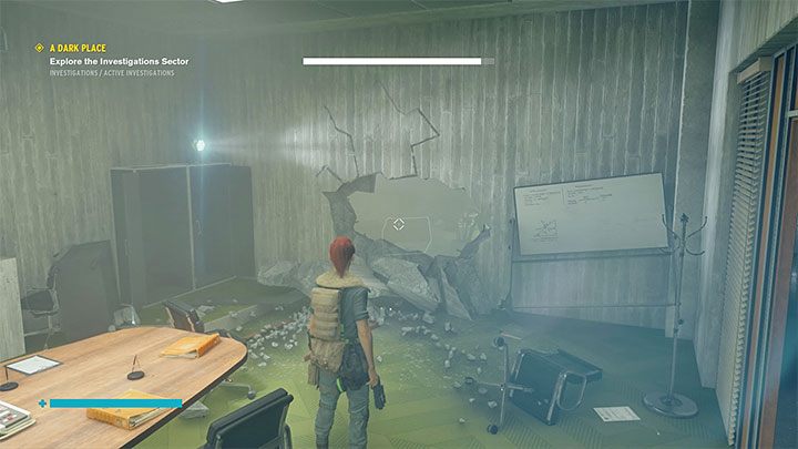 Zauważ, że ściana do sąsiedniego biura jest osłabiona - Control AWE: Ukryte miejsca, zegar - sekrety, lokacje - Control - poradnik do gry