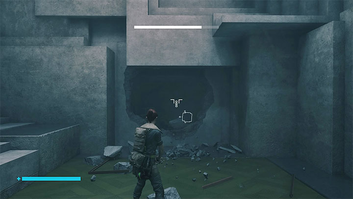 W obszarze zaznaczonym na powyższym obrazku musisz zburzyć fragment ściany - użyj do tego celu np - Control AWE: Ukryte miejsca, zegar - sekrety, lokacje - Control - poradnik do gry