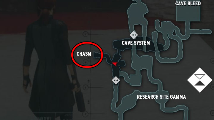 Quest ten rozpoczyna się w zaznaczonej na powyższym obrazku lokacji Przepaść (Chasm), która znajduje się w zachodniej części mapy - Control Foundation: Znalezione nagranie/Found Footage - solucja, opis przejścia - Control - poradnik do gry