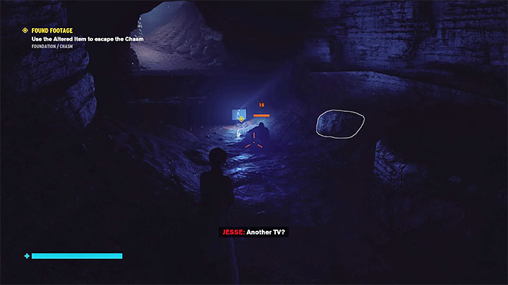 Po wylądowaniu w jaskiniach odszukaj telewizor będący Obiektem Mocy - Control Foundation: Znalezione nagranie/Found Footage - solucja, opis przejścia - Control - poradnik do gry