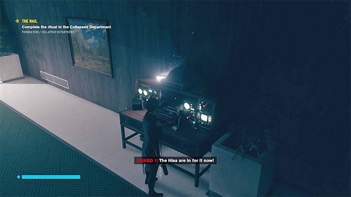 Przed wejściem do pokazanego pomieszczenia znajdziesz terminal do wzywania posiłków - Control Foundation: Trofea, lista - Control - poradnik do gry