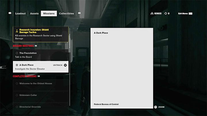 Po tym jak uruchomisz grę po zakupieniu lub uzyskaniu dostępu do dodatku WAŚ w dzienniku Jesse powinien pojawić się powiązany z tym DLC nowy poboczny quest Mroczne Miejsce - A Dark Place - Control AWE: Jak odblokować DLC - Control - poradnik do gry