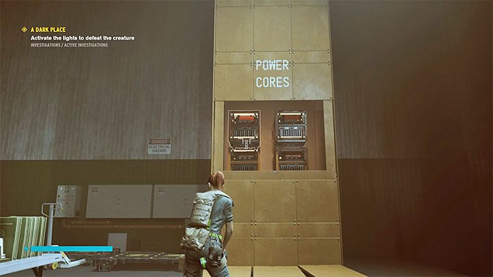 Zainteresuj się żółtą ścianą z napisem Power Cores - Control AWE: Mroczne miejsce (A Dark Place) solucja, opis przejścia - Control - poradnik do gry