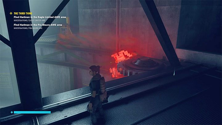 Obrotnica została zablokowana i musisz w rezultacie zniszczyć czerwone bloki po to żeby można ją było ponownie wprawić w ruch - Control AWE: Trzecia osoba (Fra Mauro) solucja, opis przejścia - Control - poradnik do gry