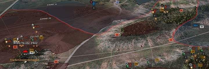 Do mądrego pozycjonowania swoich jednostek używaj narzędzia Pole Widzenia pod klawiszem C. Zobaczysz co jednostka w danym punkcie będzie widzieć oraz zobaczysz odległości. Musisz oczywiście wiedzieć, jaki zasięg ma broń wybranego oddziału, ale np. większość czołgów i dział przeciwpancernych potrafi strzelać na 2 kilometry. - Porady na start | Steel Division 2 - Steel Division 2 - poradnik do gry