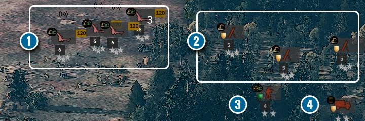 Haubice posiadają radio (1), dzięki czemu mogą z łatwością skorygować swój ostrzał - Radio i ostrzał artyleryjski | Steel Division 2 - Steel Division 2 - poradnik do gry